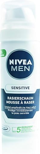 Nivea Sensitive mini pianka do golenia, 5 x 50 ml, pielęgnacja golenia, pianka do golenia, rozmiar ryżowy