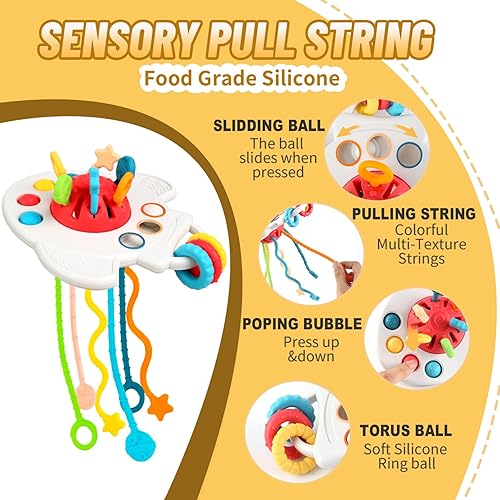 Miniatura 3 de Juguetes Montessori 8 en 1 para bebés de 6 a 12 meses, juego de juguetes sensoriales con bloques de construcción apilables, juguete de dentición de
