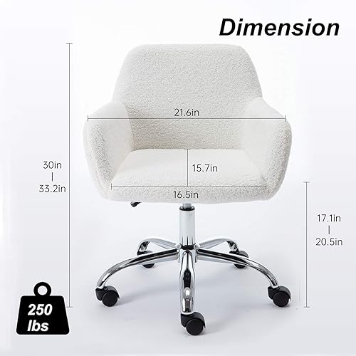 Miniatura 2 de SSLine Silla de escritorio de piel sintética, moderna y bonita, silla de oficina, cómoda silla giratoria de maquillaje con ruedas para sala de
