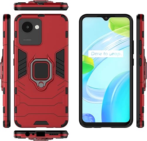 Funda para Oppo Realme C30 4G, soporte magnético para coche para Oppo Realme C30 4G RMX3581, color rojo