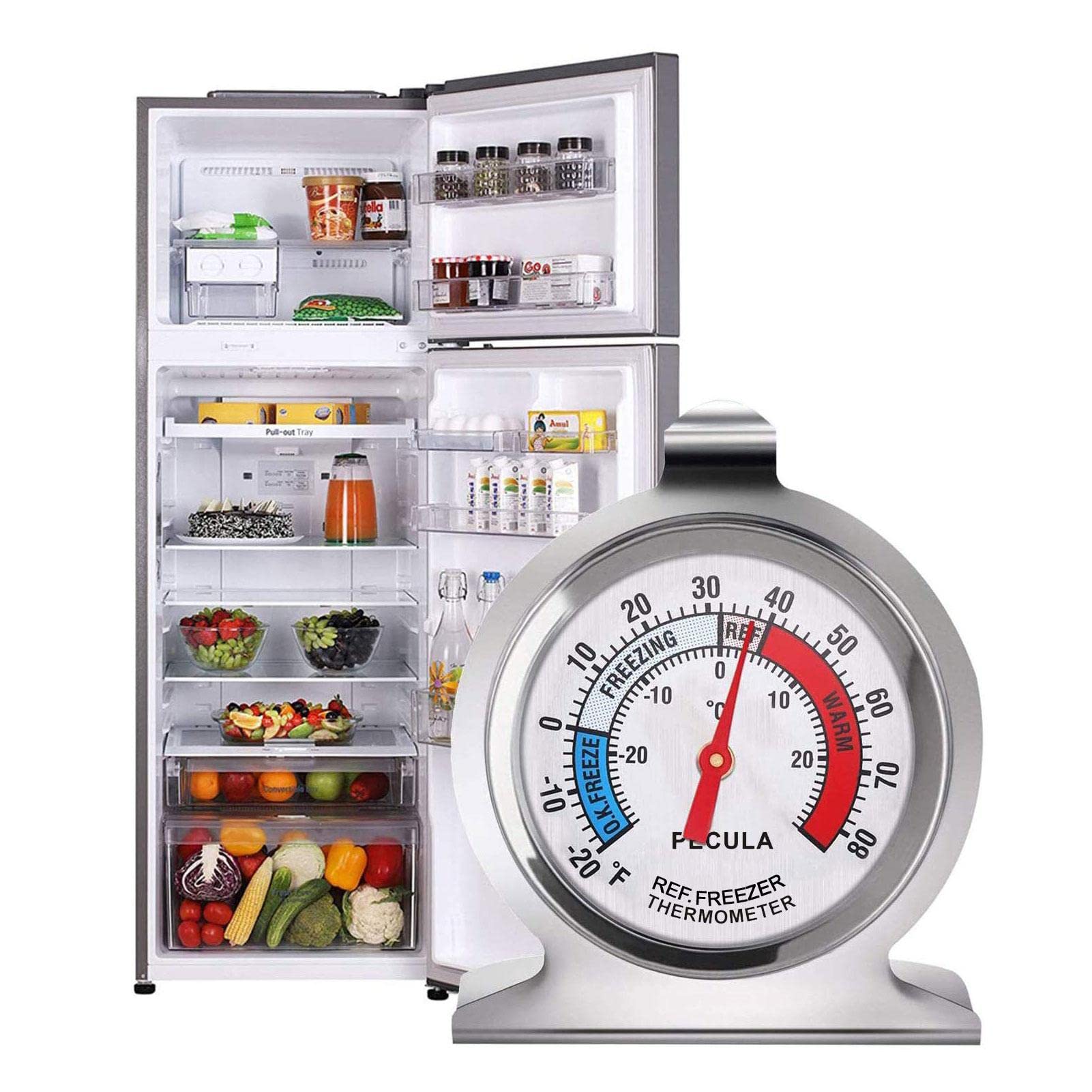 CHPN - Thermometer - Koelkast Thermometer - Temperatuur Meten In De Koelkast Analoog Met Haakje Temperaturen Universeel
