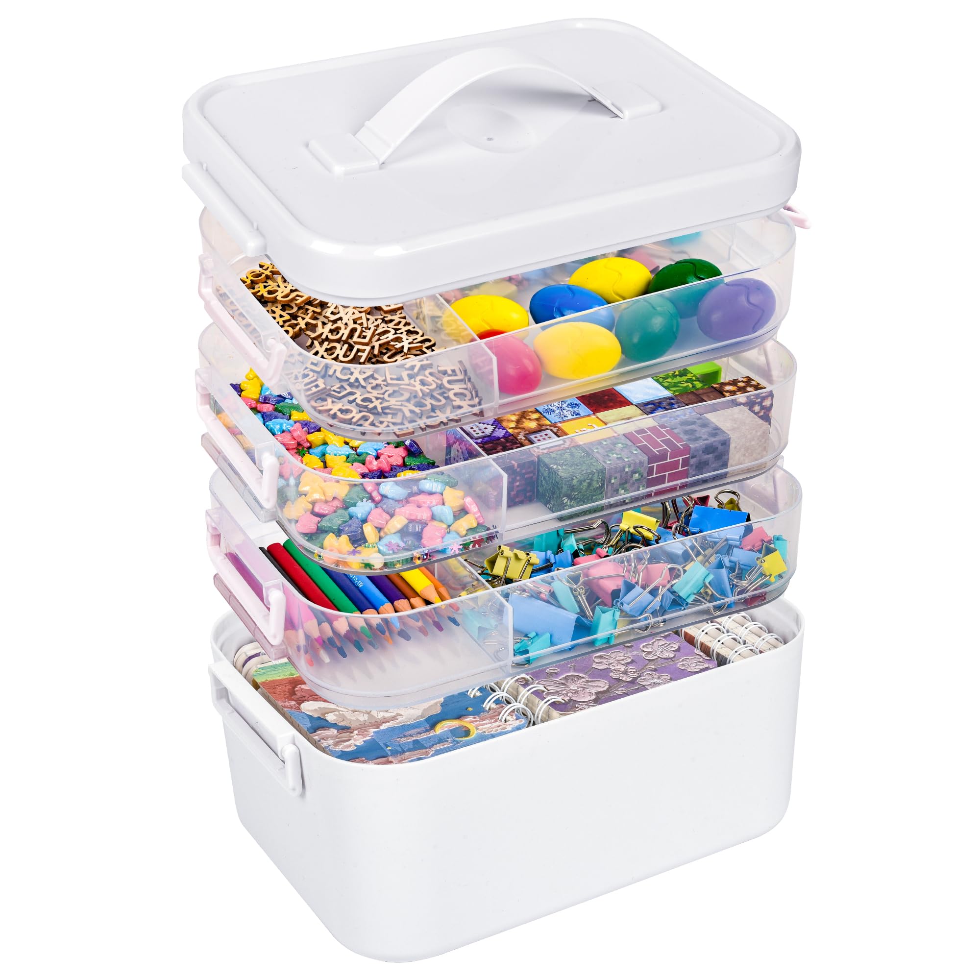 Boîte de rangement empilable pour organiser le coin dessin et les livres de coloriage