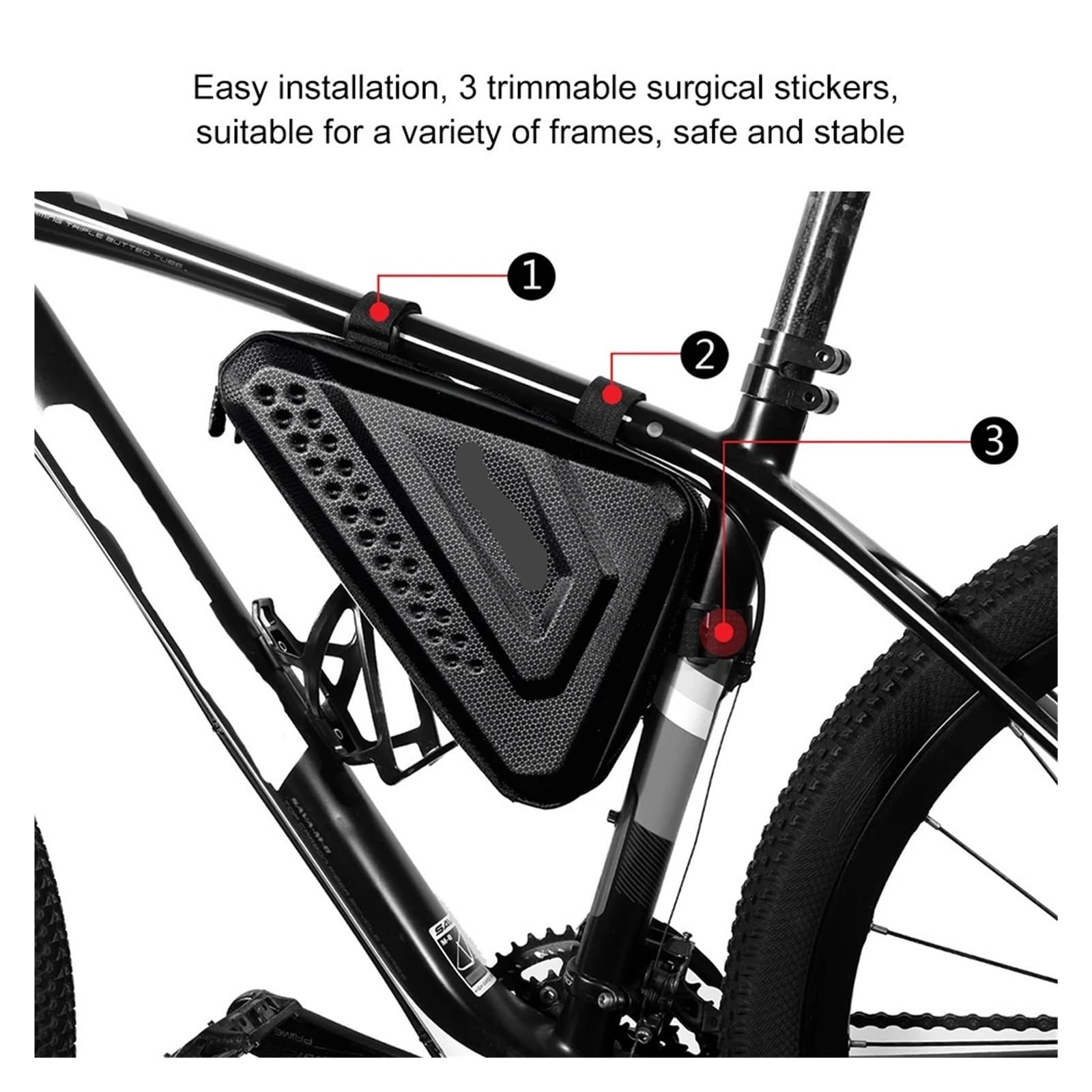 Borsa for bicicletta con guscio rigido da 1 pezzo e 2 litri | Conserva l'attrezzatura da ciclismo for il ciclismo diurno e notturno.(TZ04 1.5L A)