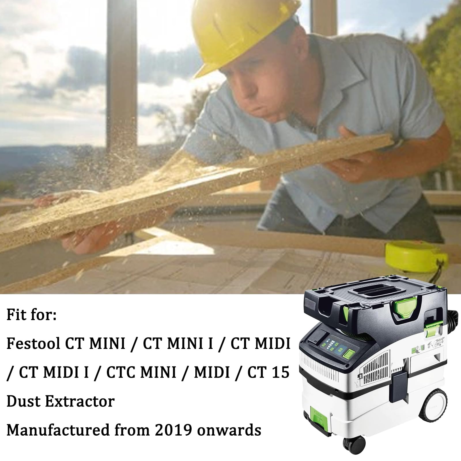 9 Pack 204308 Replacement Dust Bags for Festool CT MINI & MINI I/MIDI & MIDI I Manufactured from 2019 onwards Dust Extractors - Image 2