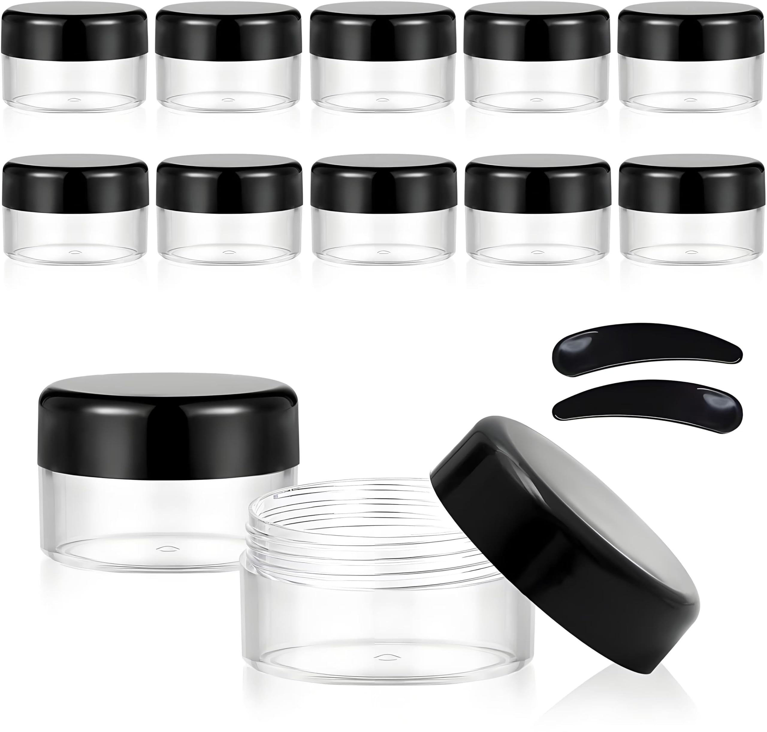 GAUATO 12 Pcs Sample Pots 20ml, Empty Travel Pots Clear Plastic Cosmetic Jars