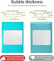 Vista 3 de packbabol Sobres de burbujas, paquete de 50 sobres de burbujas acolchados de 6 x 9 pulgadas, sobres de burbujas opacos, autoadhesivos, impermeables