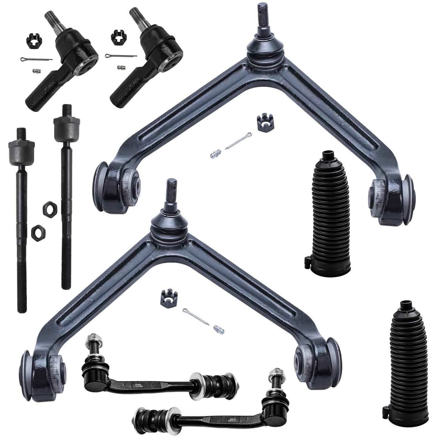 Detroit Axle - 10pc Front End Control Arms Kit for 04-06 Dodge Durango