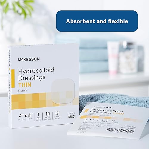 Miniatura 8 de McKesson Apósito hidrocoloide, estéril, delgado, 2 x 2 pulgadas, 20 unidades, 1 paquete