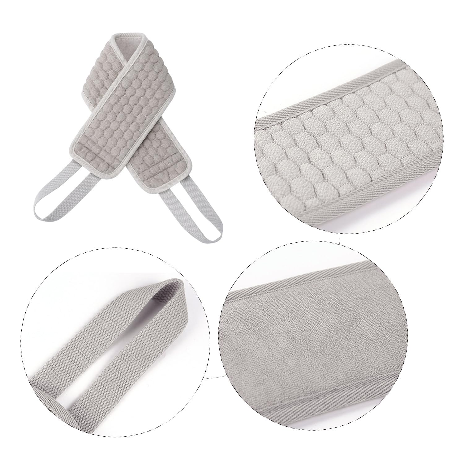 Estropajo para la espalda para ducha baño gris