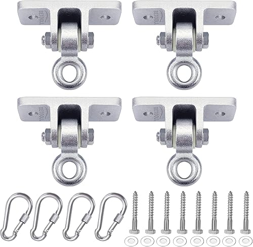 BETOOLL Colgadores resistentes para columpios Juego de accesorios para columpios Parque infantil Porche Sets de madera para interior y exterior Set