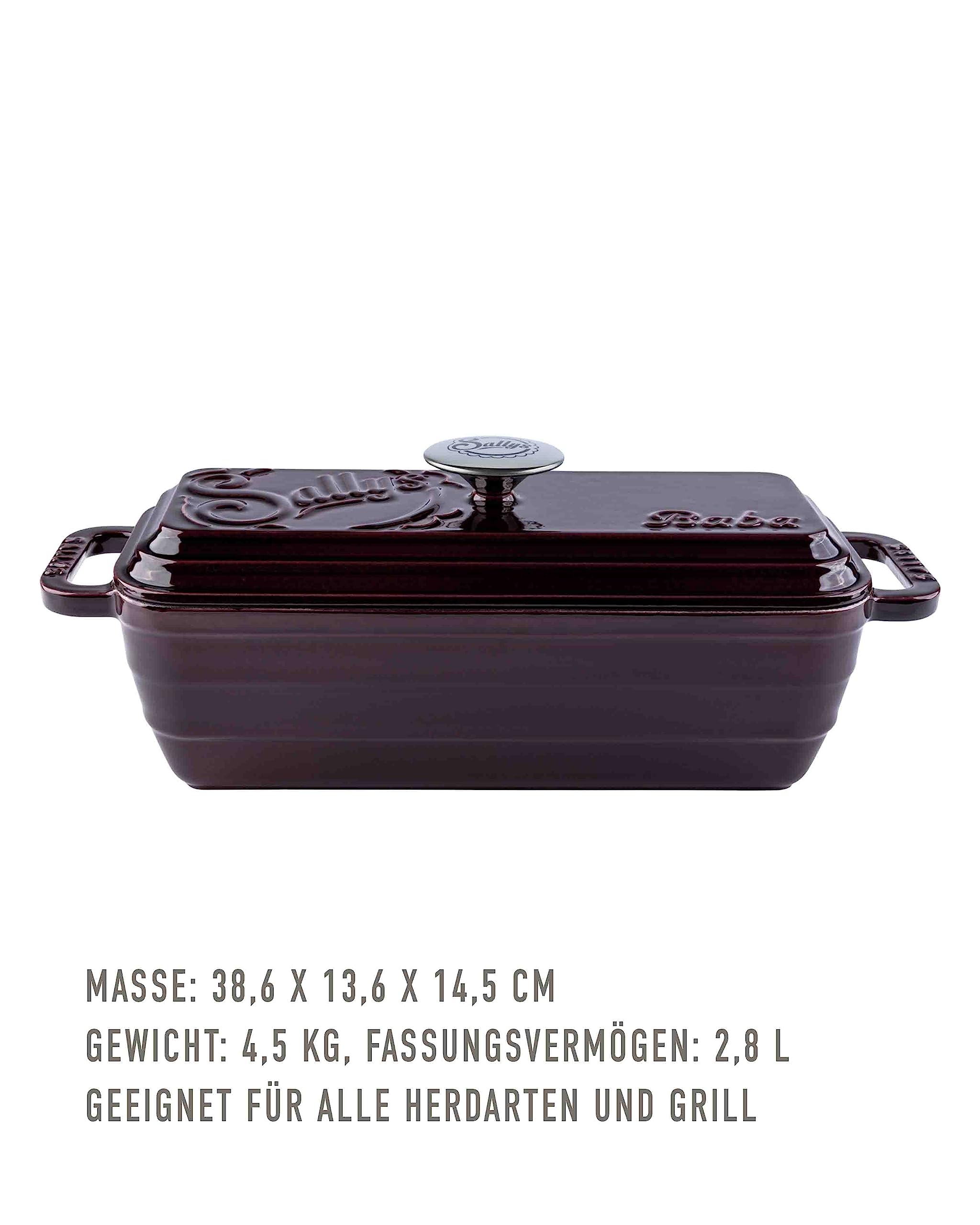 Sallys Gusseisen Brot- Backform Baba (Plum Purple Majolika)