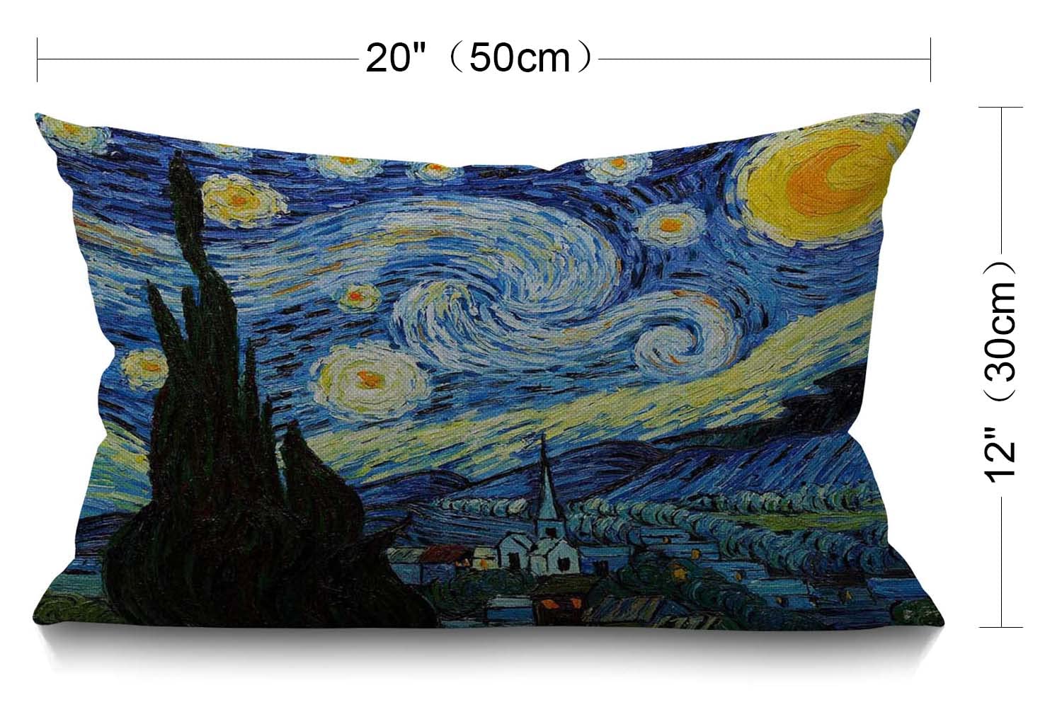 Fodera per cuscino con pittura a olio di Van Gogh, fodere per cuscini decorativi per la casa, girasole, autoritratto, cielo stellato, stampa federa