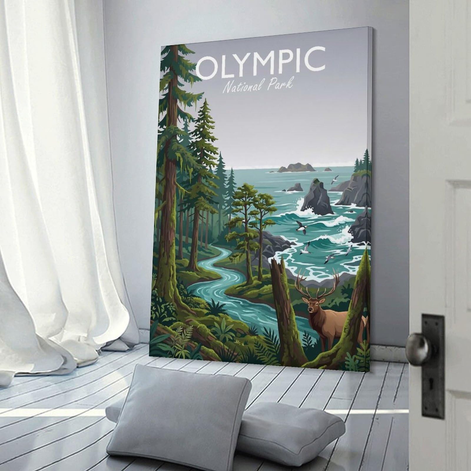 Junmoney Olympic National Park (2) Home Decor Wall Art 16x24inch(40x60cm), for Living Room, Lounge Or Sitting Room, A Home Accent with Warm Character