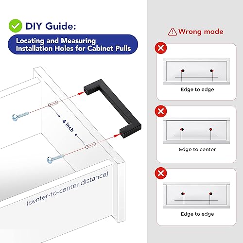 Miniatura 3 de Ravinte Paquete de 25 manijas cuadradas de gabinete de cocina de 4 pulgadas, color negro mate, tiradores de cajón negros, manijas de gabinete de