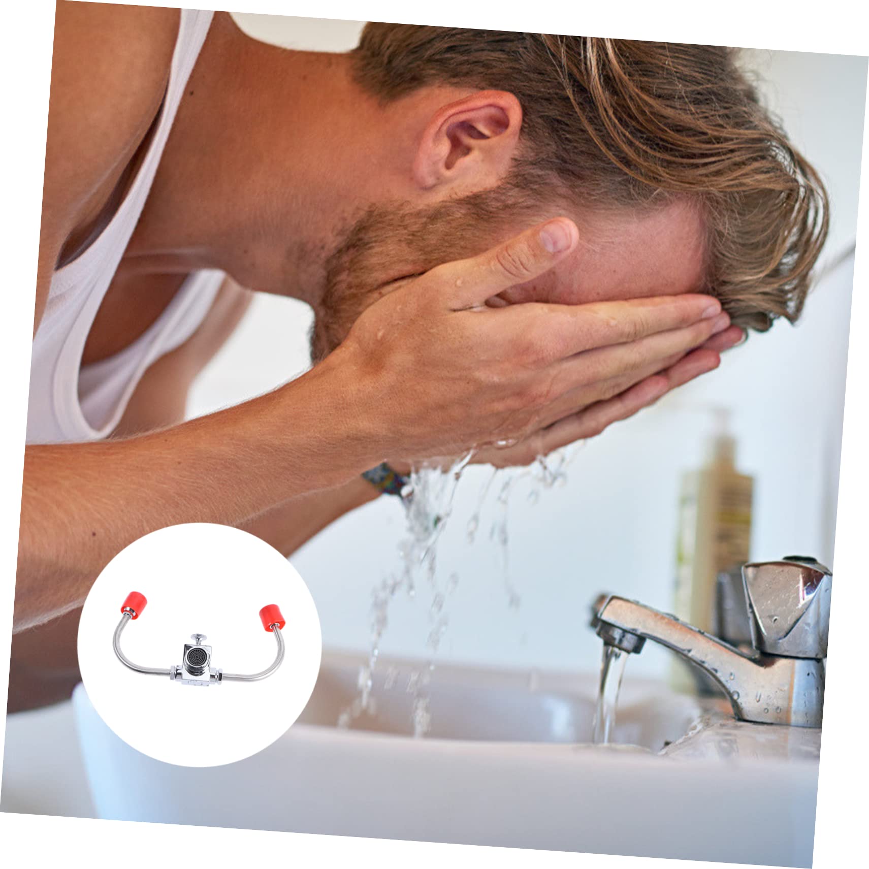 Augendusche Am Wasserhahn Montiert mit Edelstahl, Silber