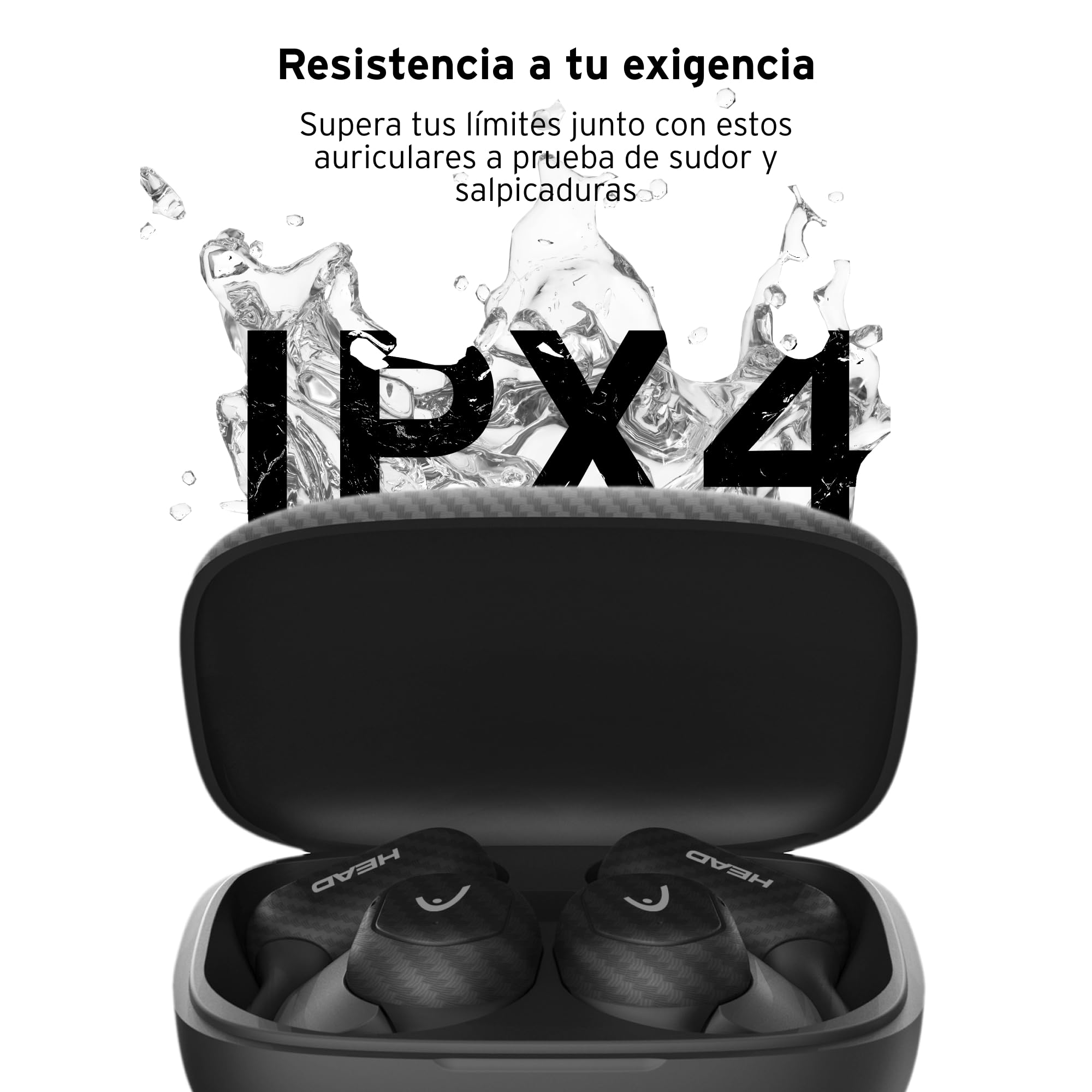 HEAD Auriculares Inalámbricos Deportivos con 6h de Reproducción - Diseño Open Ear para Running - Cascos Resistentes al Sudor para Correr