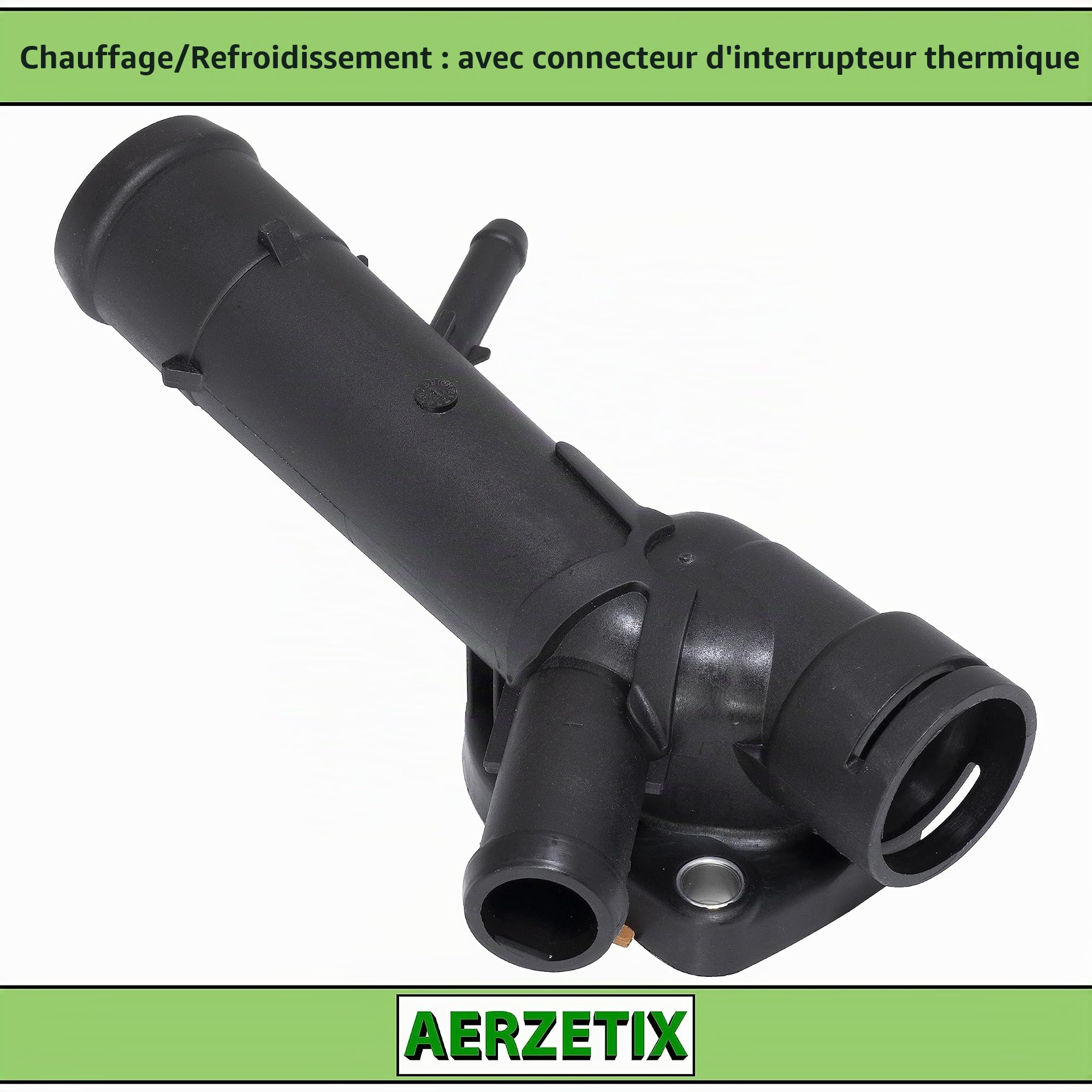 AERZETIX - C67186 - Bride de liquide de refroidissement avec joint d'étanchéite et raccord d'interrupteur thermique - compatible avec numéros OE 03L 121 131B, 03L 121 131F