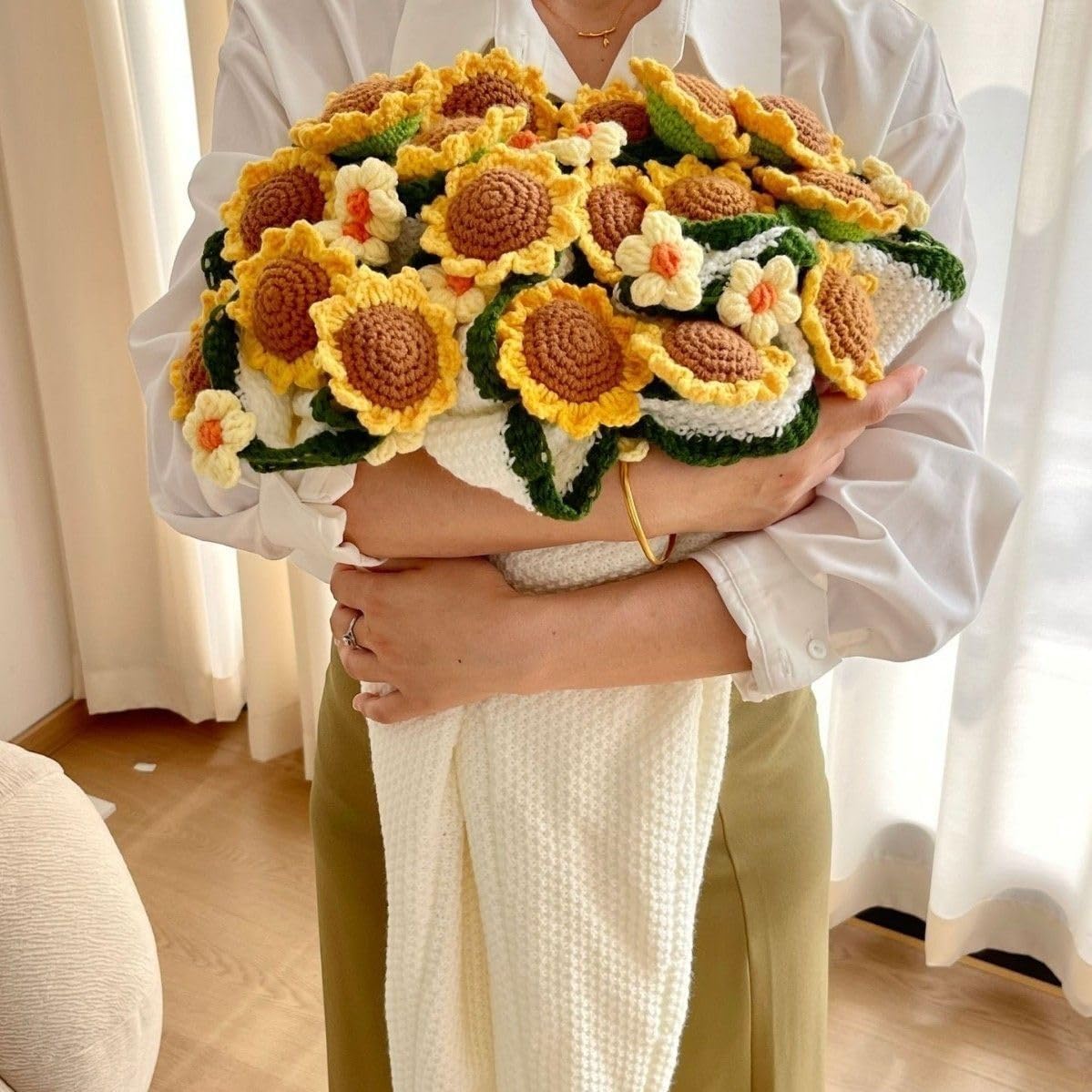 Amazon｜花束ブランケット ひまわり 完成品 ブーケブランケット 大判