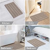 Vista 6 de Turquoize Alfombras de Baño Chenille Peludas Alfombra de Baño Antideslizante Gruesas Alfombras de Baño Peludas para Baño Chenille Juego de Alfombra