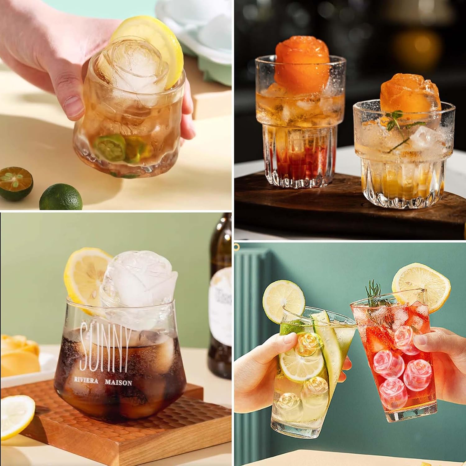 9 Compartment Silicone Ice Cube Tray, BPA-Free Rose Ice Cubes Made of Food-Grade Silicone, Reusable Flower Ice Cube Tray, Rose Ice Cube Tray for Cocktails, Whisky, Bourbon Juice image 4