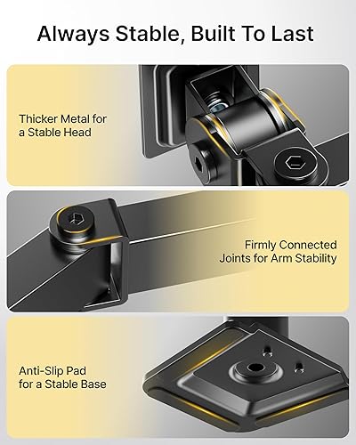 Miniatura 7 de monTEK Soporte de monitor dual estable para pantallas de computadora de 17 a 32 pulgadas, soporte de escritorio resistente con 22 libras por brazo,