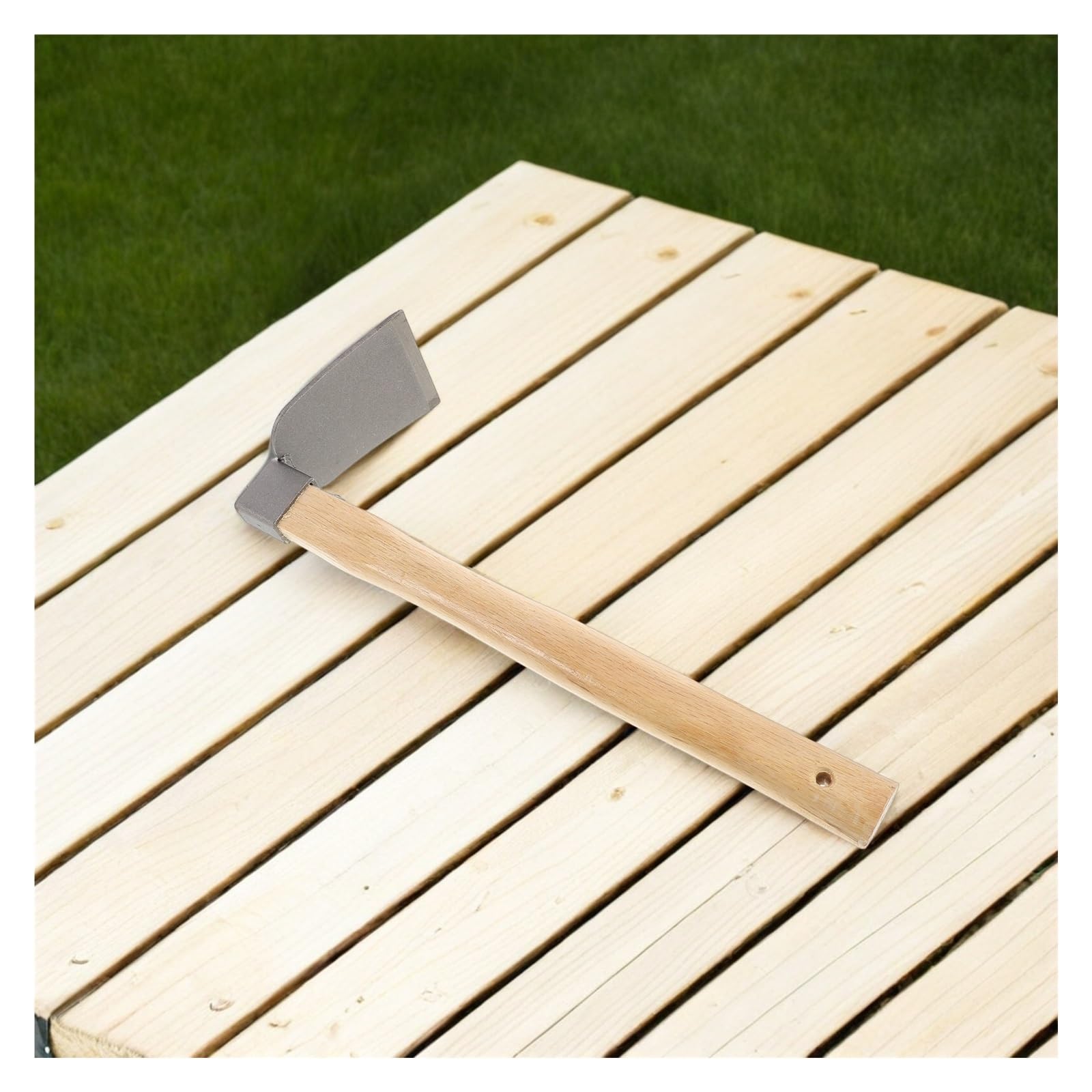 Zappa da Giardino, Piccola Testa in Acciaio con Manico in Legno Portatile Multifunzionale for piantare l'allentamento del Terreno