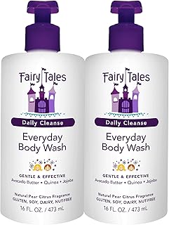 Fairy Tales Daily Cleanse Everyday Kids Body Wash - Soap for Bath or Shower, Body Wash For Kids With Clean and Natural Ingredients, Delicious Pear Citrus Scent – 16 oz. (2 Pack)