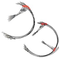 Vista 16 de YOTO Líderes de pesca, aparejo de aparejos de acero inoxidable con señuelo de aparejos giratorios a presión, líder de alambre de agua salada, líder