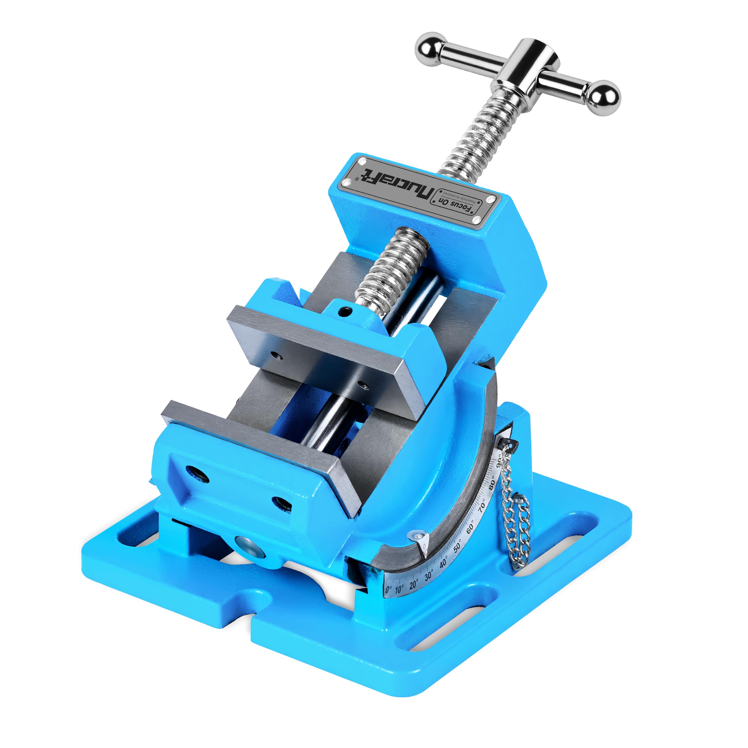 Nucraft Morsa per trapano inclinabile, 80 mm, per trapano a colonna | Morsa per banco da lavoro, fresa, angolo di inclinazione, morsa per banco da lavoro in acciaio, morsetto da tavolo preciso