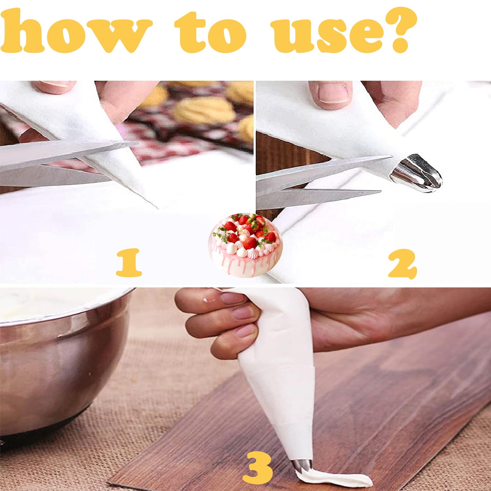 16 Piping Bags Set of Nozzles Pastry Adapter, Recyclable, Waterproof and Non-Slip, Safe and Non-Toxic - Image 3