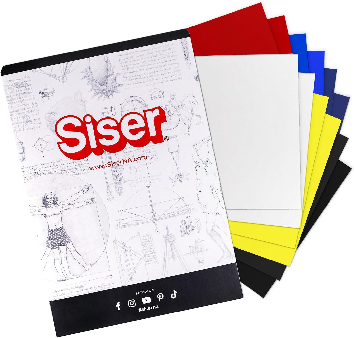 Siser EasyWeed 11.8 inch by 12 inch Sheets - Primary Colors (12 Pack)