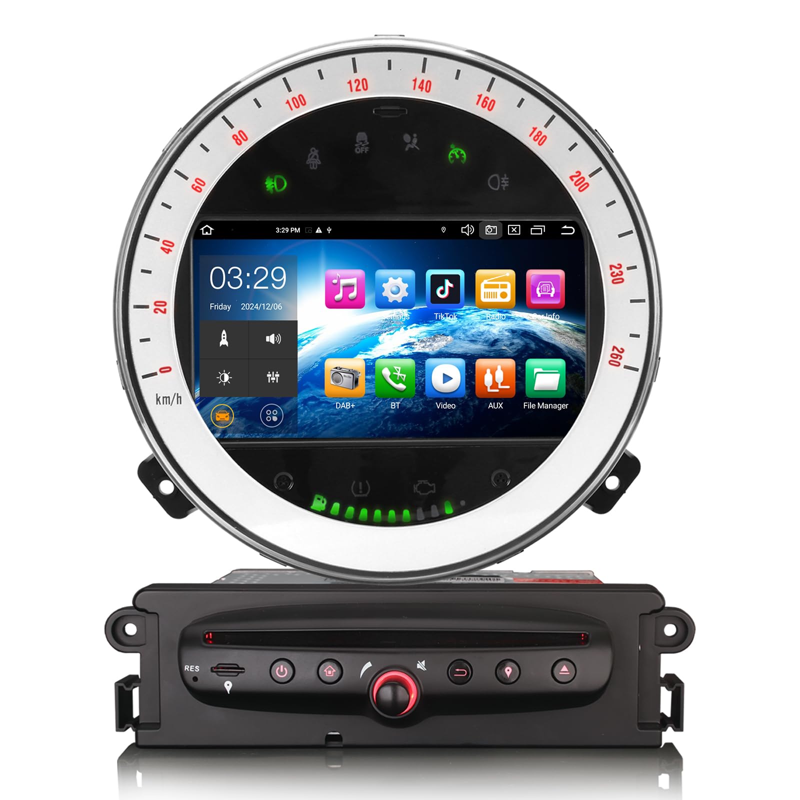 erisin Android 14 8 Core Estéreo de Automóvil Autoradio para BMW Mini Cooper R56 S Countryman navegación GPS Carplay Android Auto DSP Bluetooth A2DP TDT WiFi Dab+ IPS