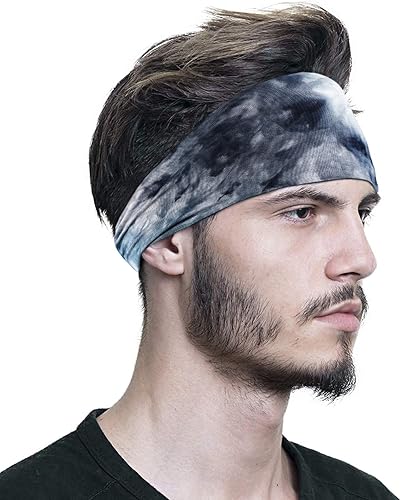 Miniatura 2 de Paquete de 6 diademas deportivas para hombre, ligeras, elásticas, absorben la humedad, bandas para el sudor