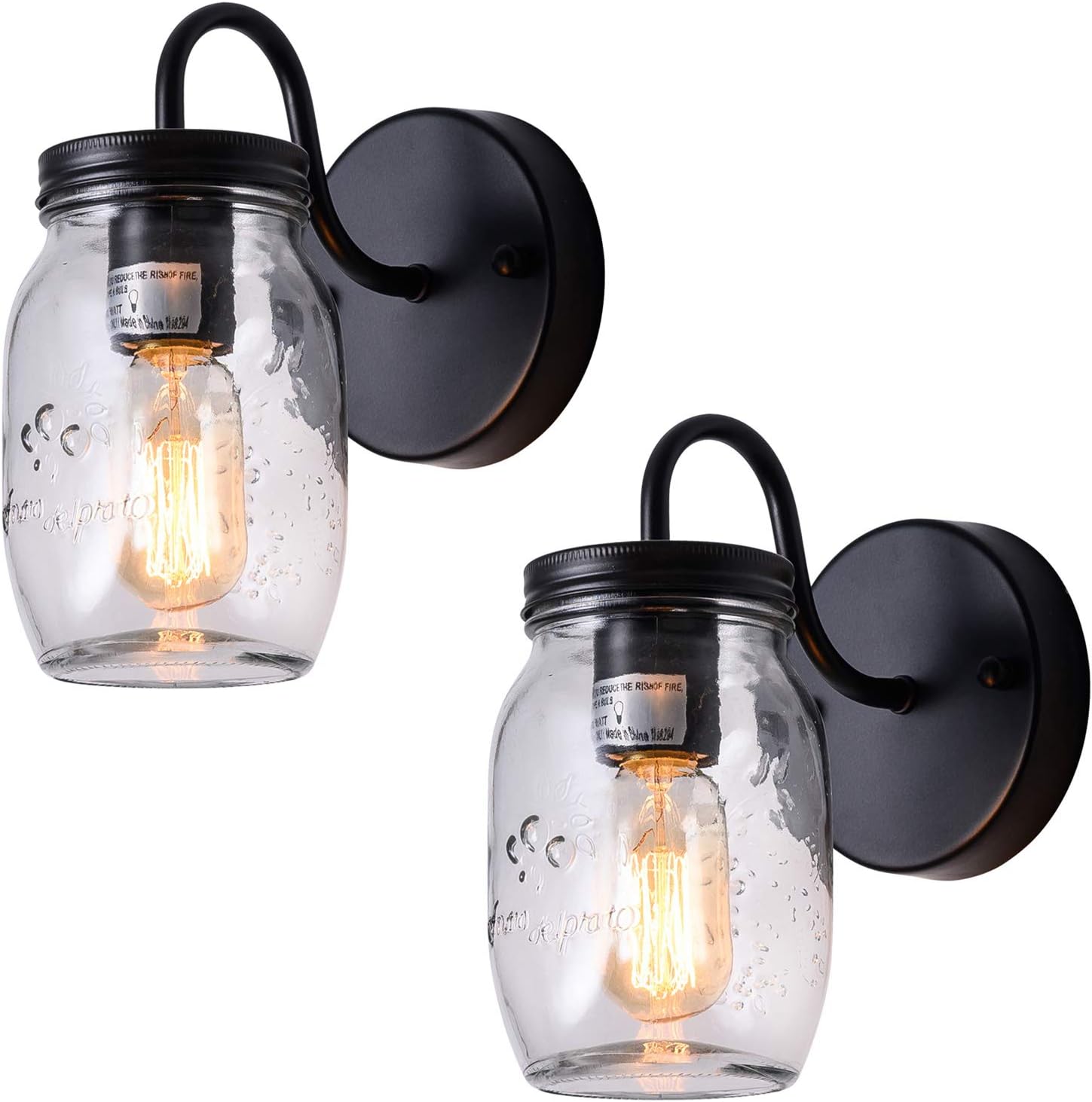 Bathroom Vanity Light Fixtures, Farmhouse Mason Jar Wall Sconce...