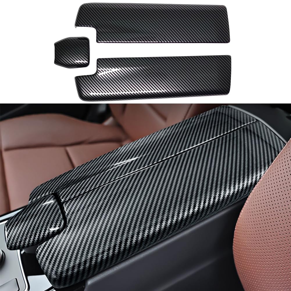 AOKIO Interior Center Console Armrest Storage Box Panel Cover Trim for Mercedes Benz E Class W212 Accessories 2010-2015 and CLS W218 2012-2017 (Not Real Carbon)
