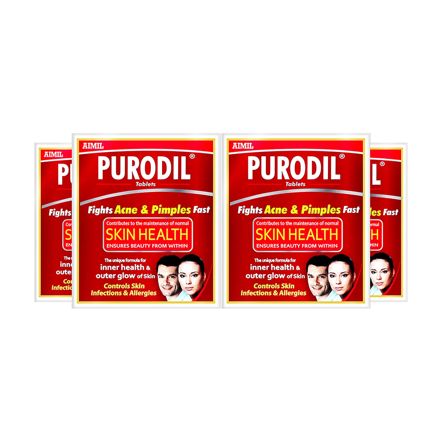 AIMILPurodil Blood Purifying Formula for Healthy Skin| Clear Complexion Ayurvedic Tablets| (30 x 4) = 120 Tablets