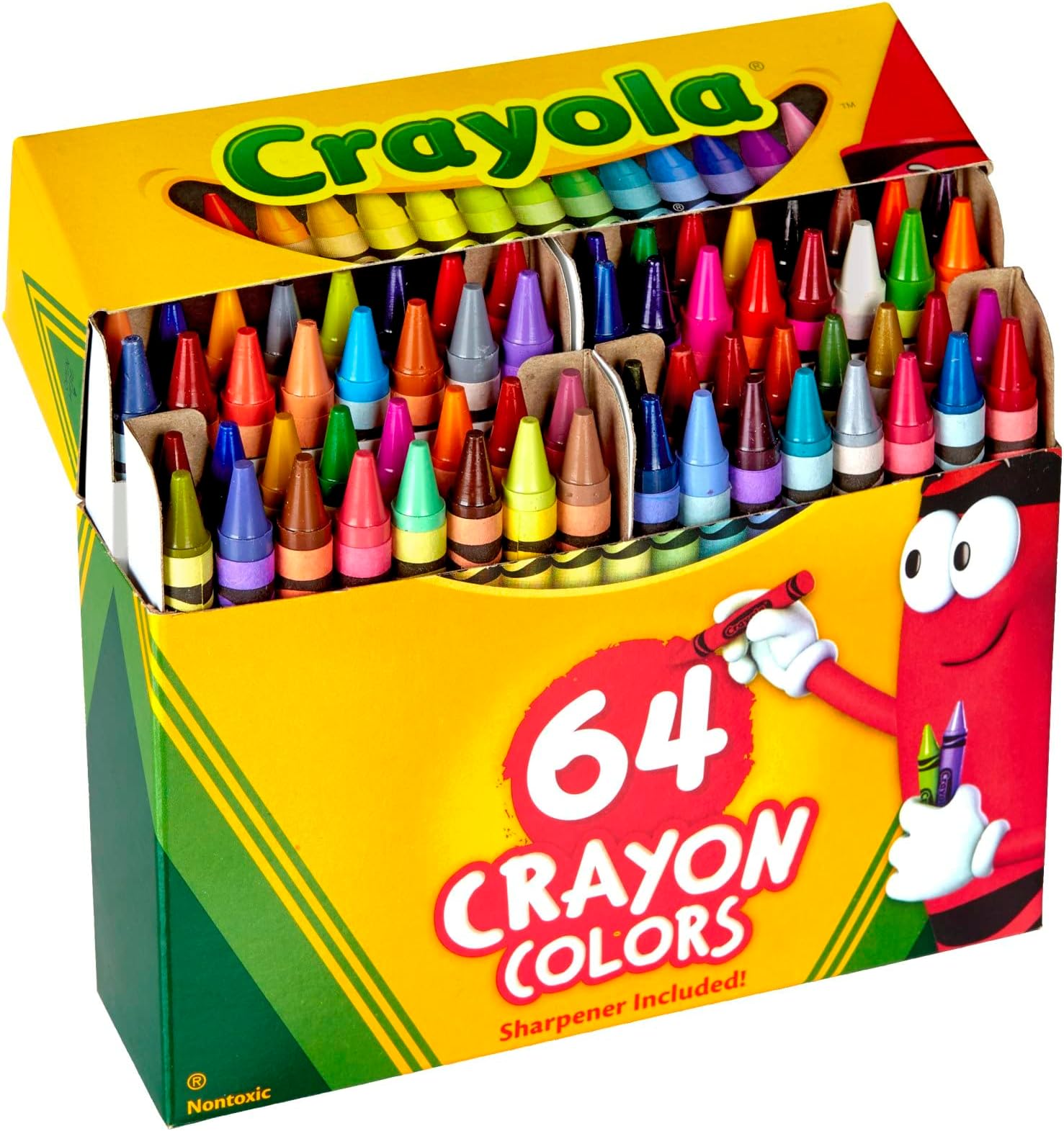 Crayola Crayons, Crayon Box with Sharpener, 64 ct