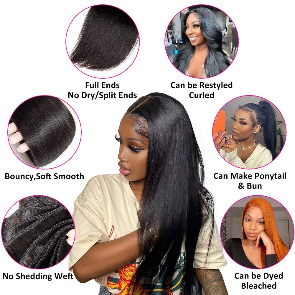 I capelli umani 12A impacchettano i capelli umani diritti brasiliani 26 28