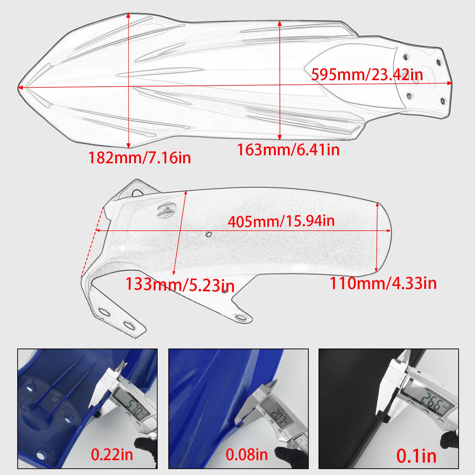 Guardabarros delantero para motocicleta compatible con Yamaha Tenere700 XTZ700 XTZ690 2019-2025, recambio para motocicleta, guardabarros delantero para rueda delantera (Frente azul)