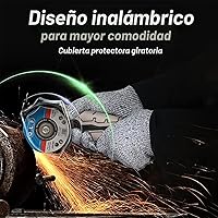 Vista 7 de Kit de amoladora angular de cepillo inalámbrico, mini herramienta de molienda angular eléctrica de 19500 rpm con 2 baterías de 16.8 V 2000 mAh y 5