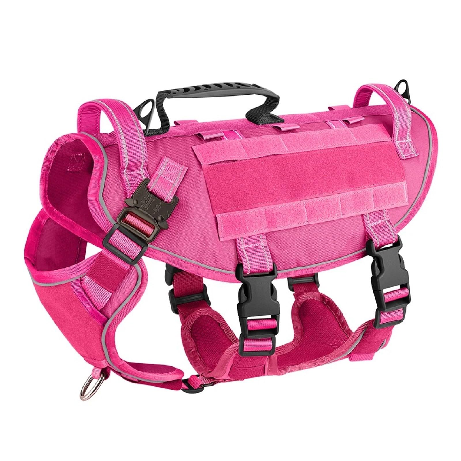 Regolabile Con Maniglia Di Controllo Imbracatura Da Addestramento Tattica Per Cani Militari A Controllo Rapido Nessuna Imbracatura Per Gilet Per Animali Domestici,Rosa,l