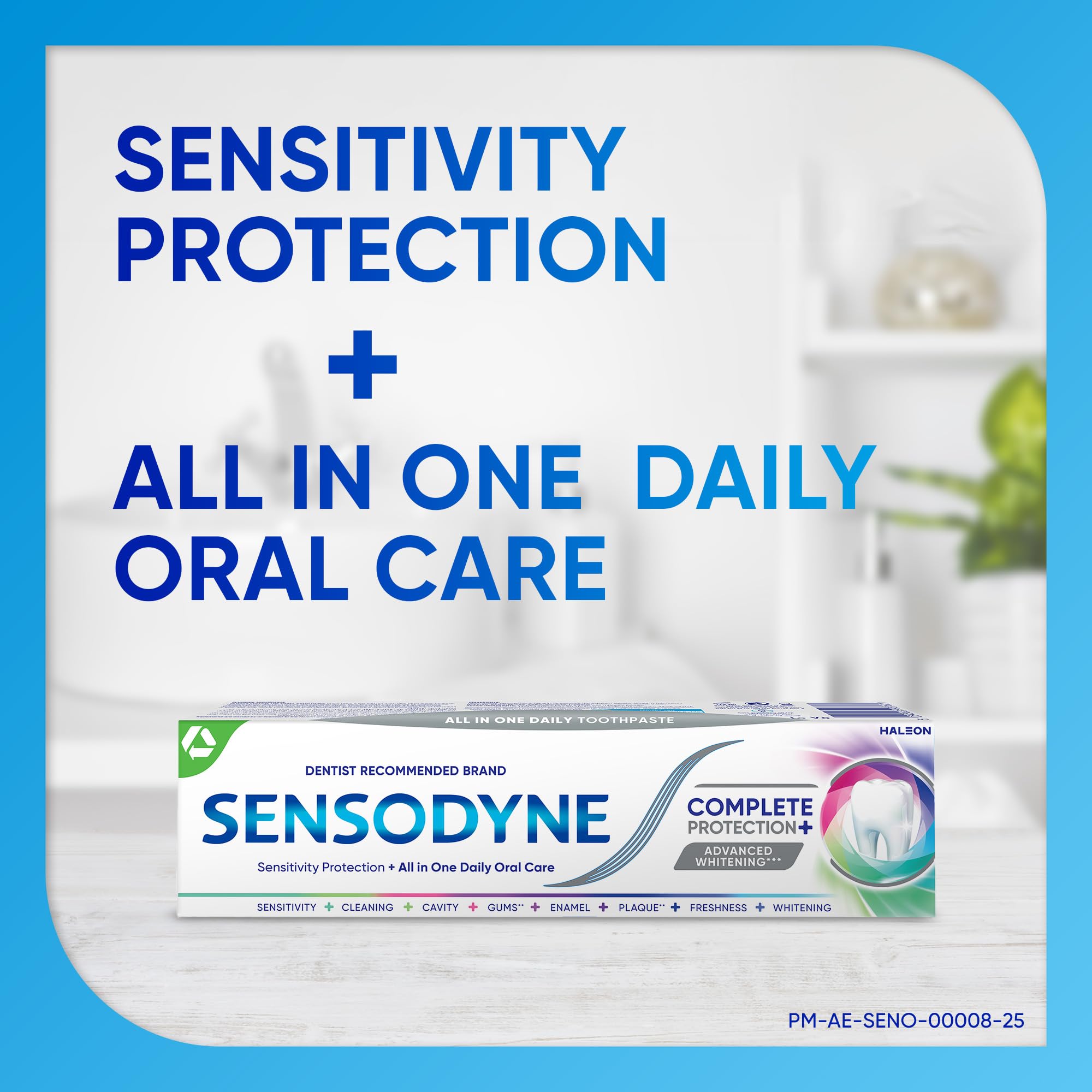 Sensodyne Complete Protection Toothpaste 75ml, All-Round Daily Fluoride Toothpaste for Sensitive Teeth, Healthy Gums, Strong Enamel, Plaque Control & Fresh Breath