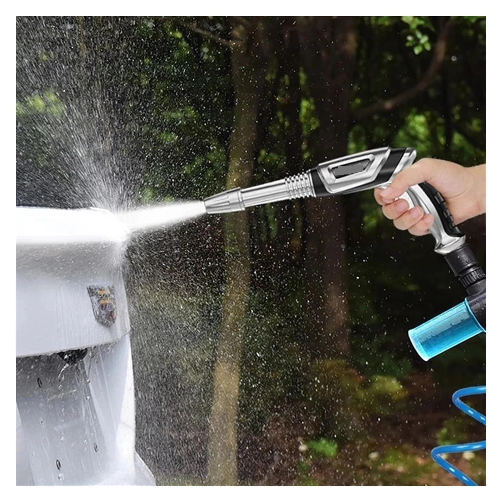 Pistola pulverizadora con manguera Boquilla, Boquilla de agua alta presión Metal ajustable, limpieza riego jardín for motocicleta y coche