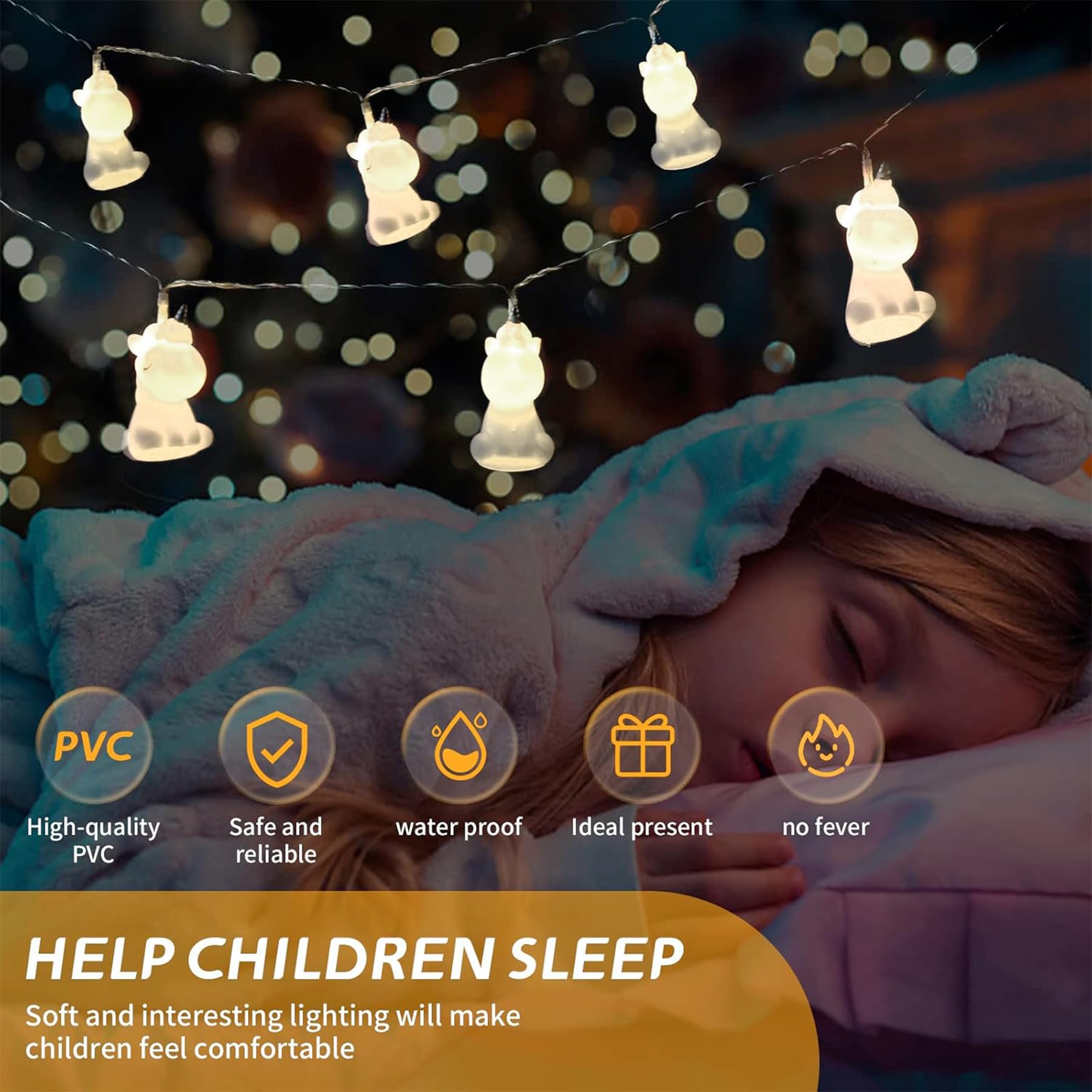 Einhorn Lichterkette Mit 10 LED-Lichtern - Batteriebetrieben Für Kinderzimmer & Deko - Magische Beleuchtung