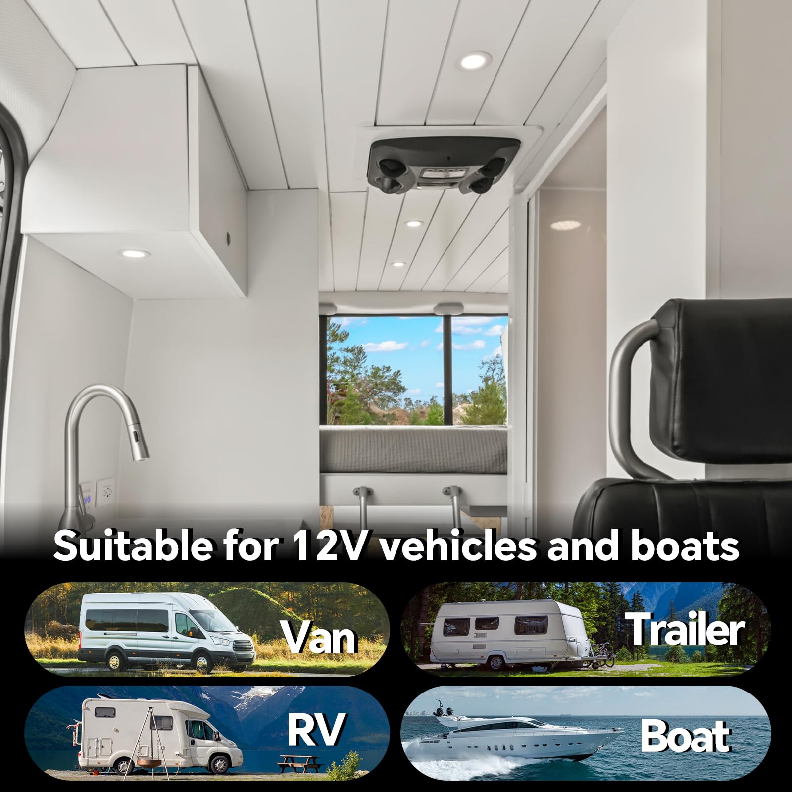 acegoo 4 x foco empotrable LED techo 12V autocaravana barco downlight blanco regulable 3W 3200K blanco cálido para caravana camper furgoneta mueble iluminacion