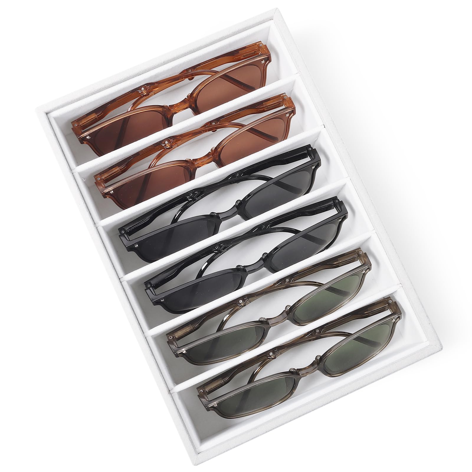 Organiseur en velours de tiroir pour les lunettes et montres de la maison