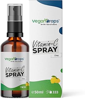 Vitamin C Spray - 72mg Vitamin C je Tagesdosis - 50ml, 333 Sprühstöße - vegan, ohne Alkohol & in Deutschland produziert