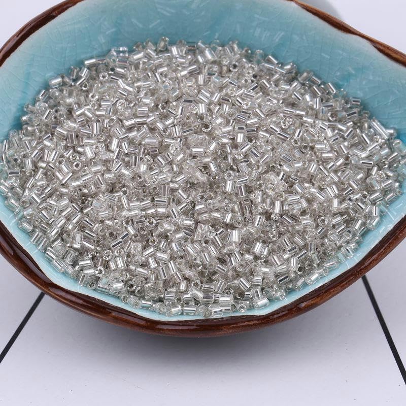 40000 PZ 3 * 2mm Rosa Rossa Perline di Vetro per La Creazione di Gioielli Perline Pony Perline di Riso Mini Perline per Braccialetti Fai da Te Orecchino Artigianale Tubo Fai da Te