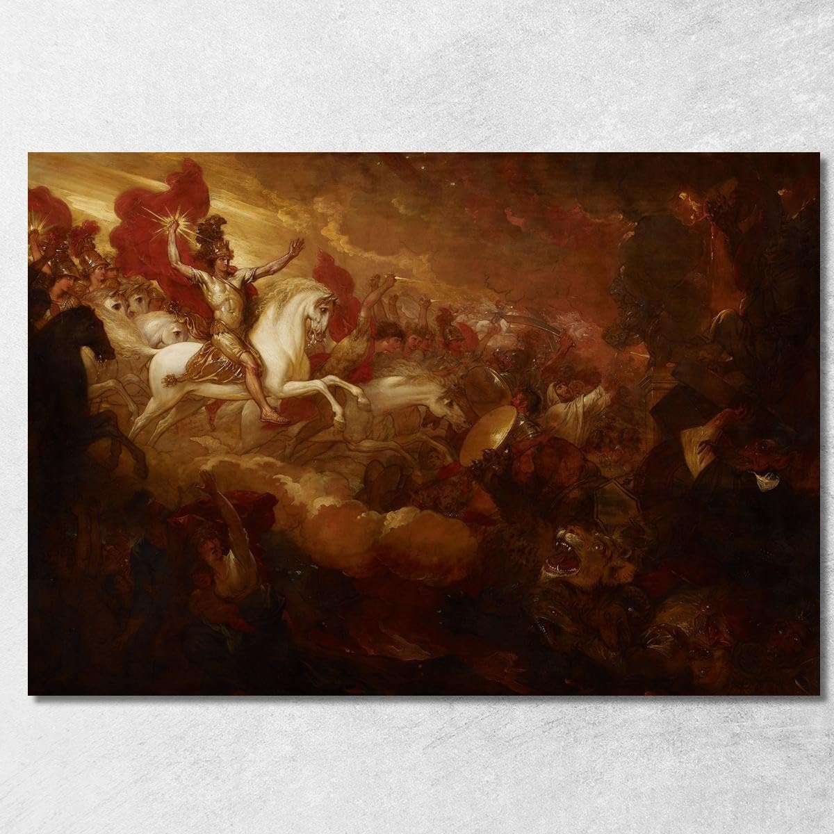 Tableau Benjamin West Destruction de la bête 130x90 bwt16 Toile encadrée