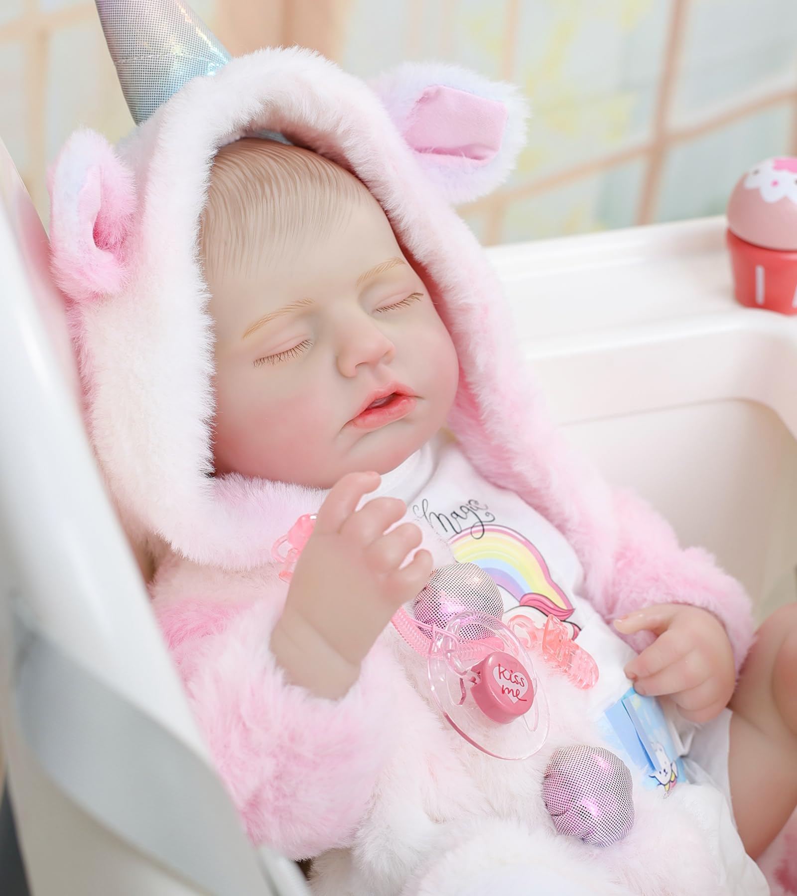 Muñecas Reborn Baby – Muñecas de bebé reales de 20 pulgadas que se ven reales, muñeca niña de vinilo de cuerpo completo en traje de cuerno de fantasía con accesorios, regalo para niñas a 5